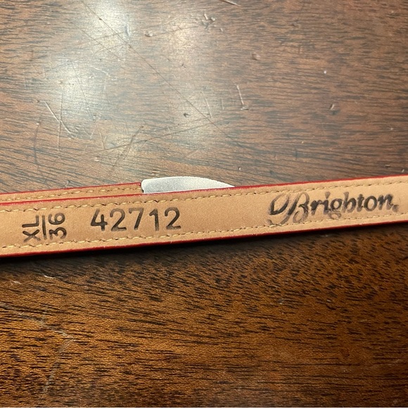 Brighton Leather red belt with charm - Picture 2 of 3